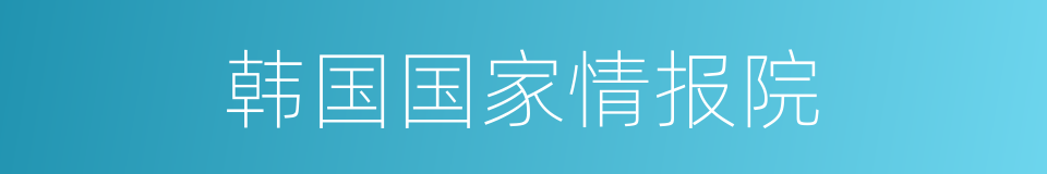 韩国国家情报院的同义词