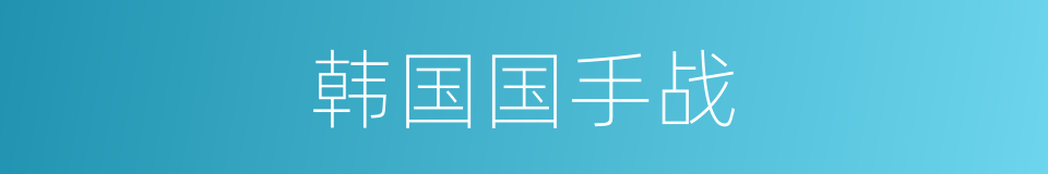韩国国手战的同义词
