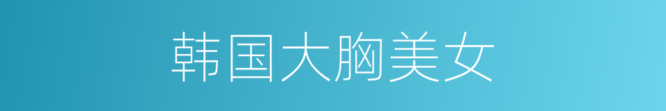 韩国大胸美女的同义词