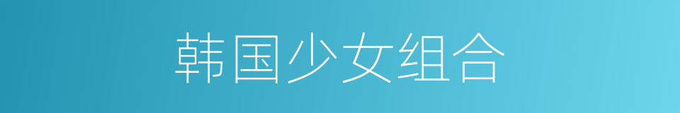韩国少女组合的同义词