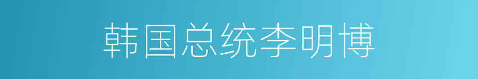 韩国总统李明博的同义词