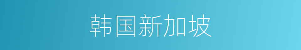 韩国新加坡的同义词