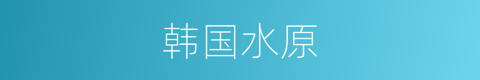 韩国水原的同义词
