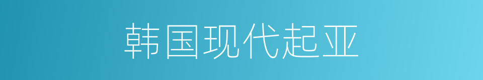 韩国现代起亚的同义词