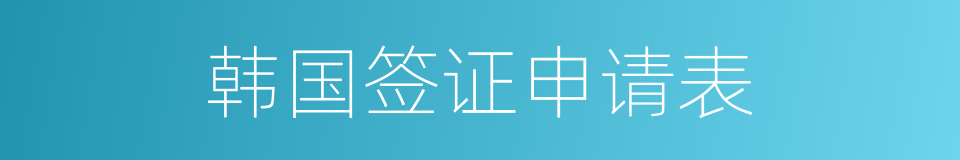 韩国签证申请表的同义词