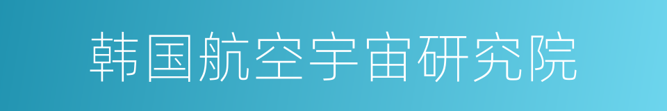 韩国航空宇宙研究院的同义词