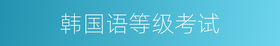 韩国语等级考试的同义词