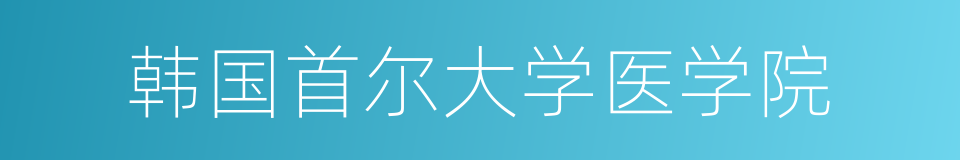 韩国首尔大学医学院的同义词