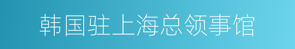 韩国驻上海总领事馆的同义词