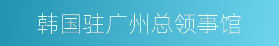 韩国驻广州总领事馆的同义词