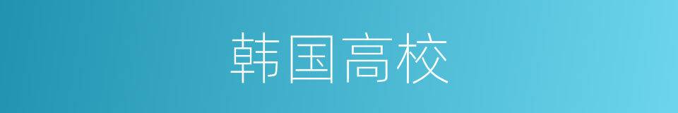 韩国高校的同义词