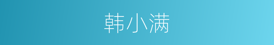 韩小满的同义词