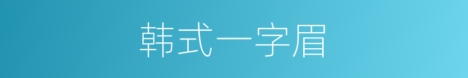 韩式一字眉的同义词