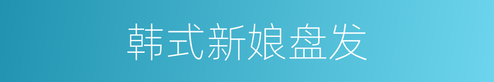 韩式新娘盘发的同义词