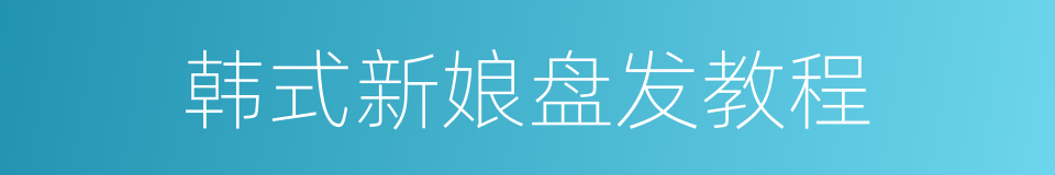 韩式新娘盘发教程的同义词