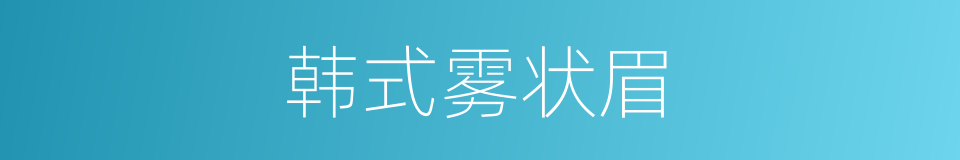 韩式雾状眉的同义词
