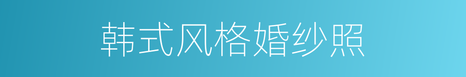 韩式风格婚纱照的同义词