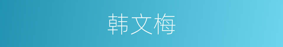 韩文梅的同义词