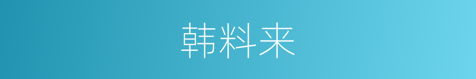 韩料来的同义词