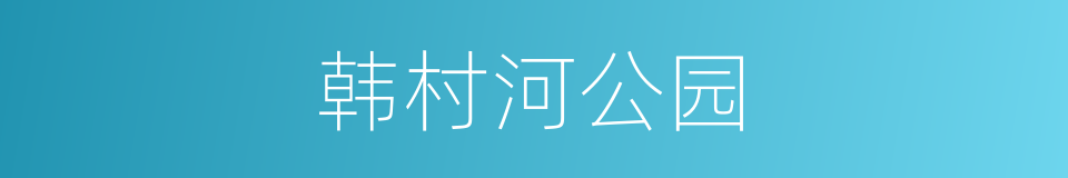 韩村河公园的同义词