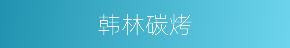 韩林碳烤的同义词