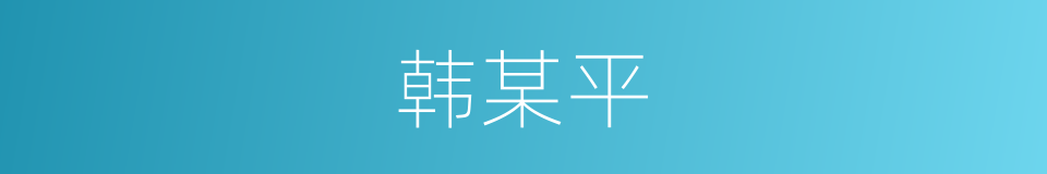 韩某平的同义词