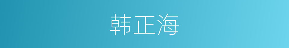 韩正海的同义词