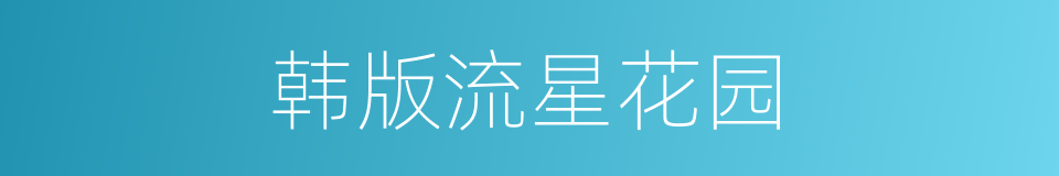 韩版流星花园的同义词