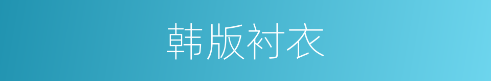 韩版衬衣的同义词