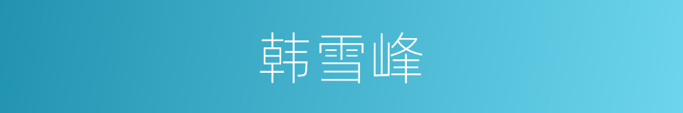 韩雪峰的同义词