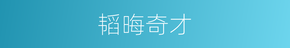 韬晦奇才的意思