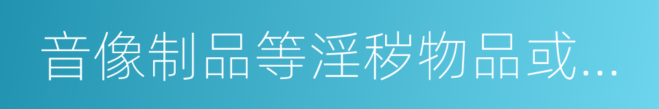 音像制品等淫秽物品或者利用计算机信息网络的同义词
