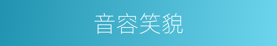 音容笑貌的意思