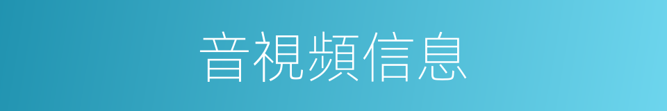 音視頻信息的同義詞