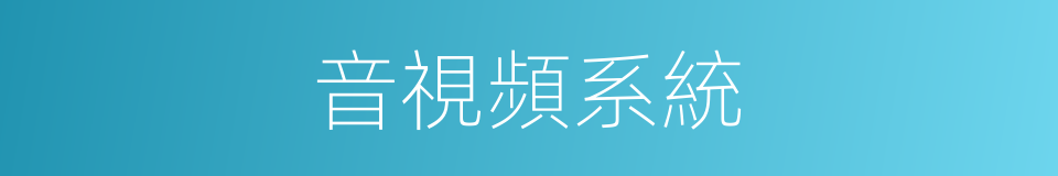 音視頻系統的同義詞