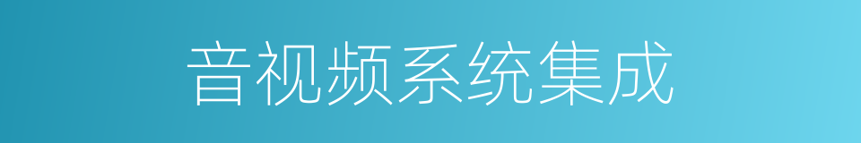 音视频系统集成的同义词