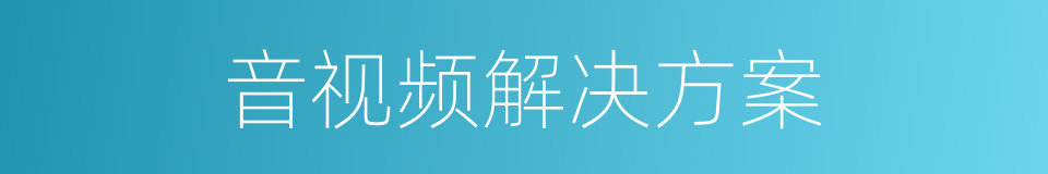 音视频解决方案的同义词