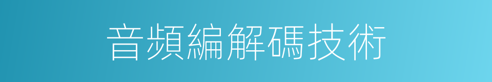 音頻編解碼技術的同義詞