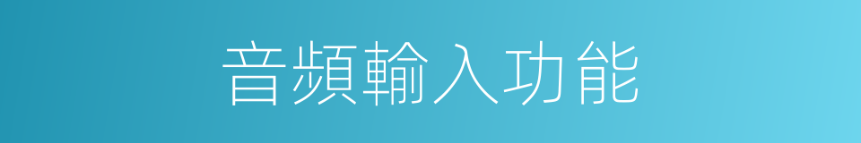 音頻輸入功能的同義詞