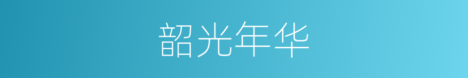 韶光年华的同义词