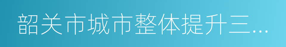 韶关市城市整体提升三年行动计划的同义词