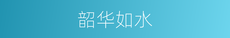 韶华如水的同义词