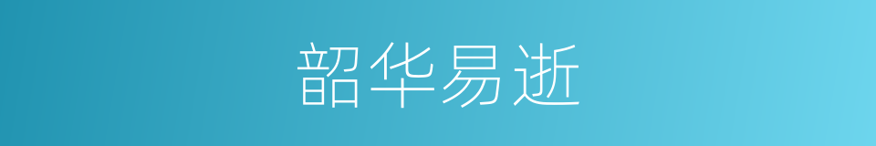 韶华易逝的意思