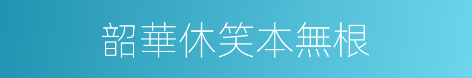 韶華休笑本無根的同義詞