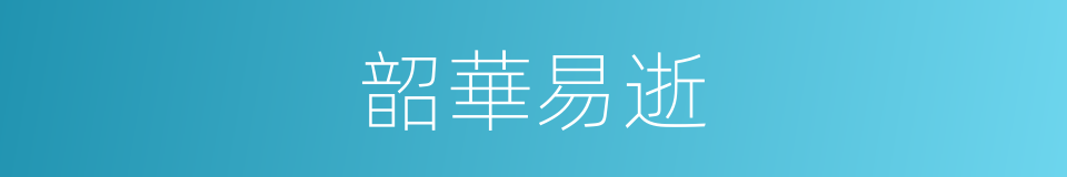 韶華易逝的意思