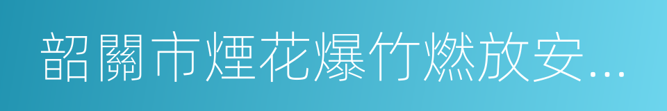 韶關市煙花爆竹燃放安全管理條例的同義詞