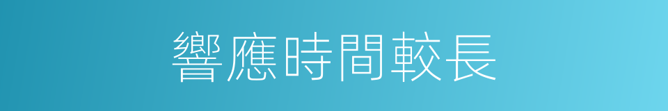 響應時間較長的同義詞