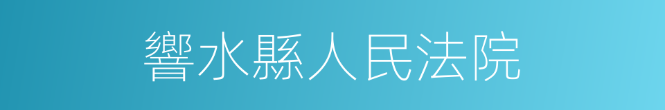 響水縣人民法院的同義詞