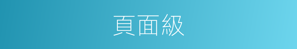 頁面級的同義詞