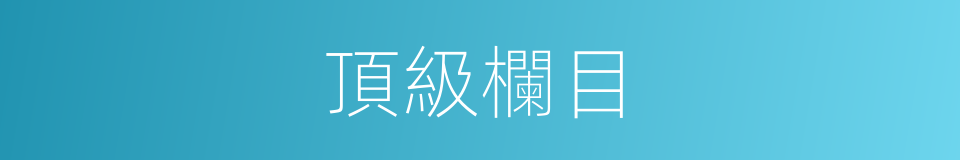 頂級欄目的同義詞